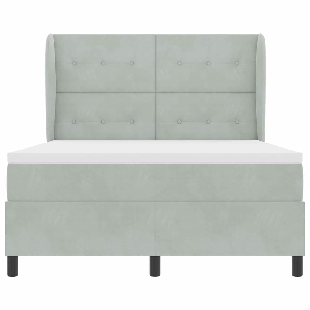 Krevet s opruga kutije Svijetlo siva 200 x 140 cm Baršun