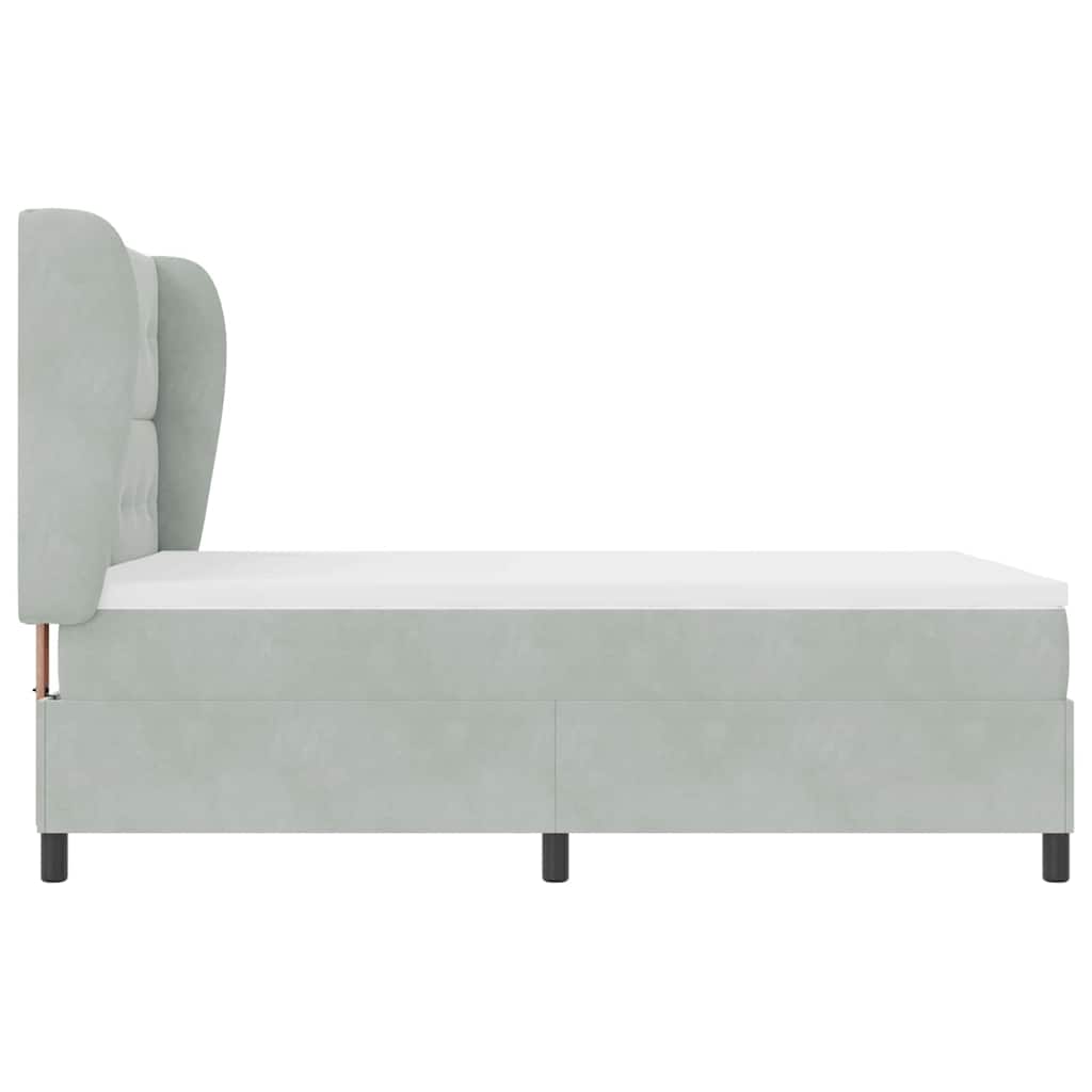 Krevet s opruga kutije Svijetlo siva 200 x 140 cm Baršun