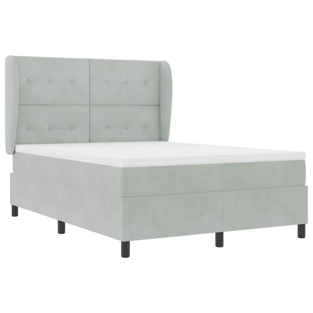 Krevet s opruga kutije Svijetlo siva 200 x 160 cm Baršun