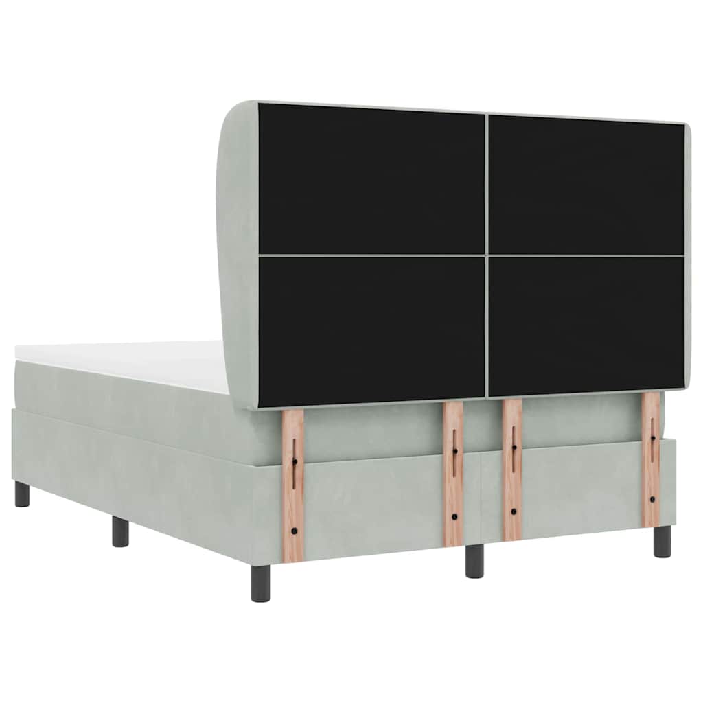 Krevet s opruga kutije Svijetlo siva 200 x 160 cm Baršun