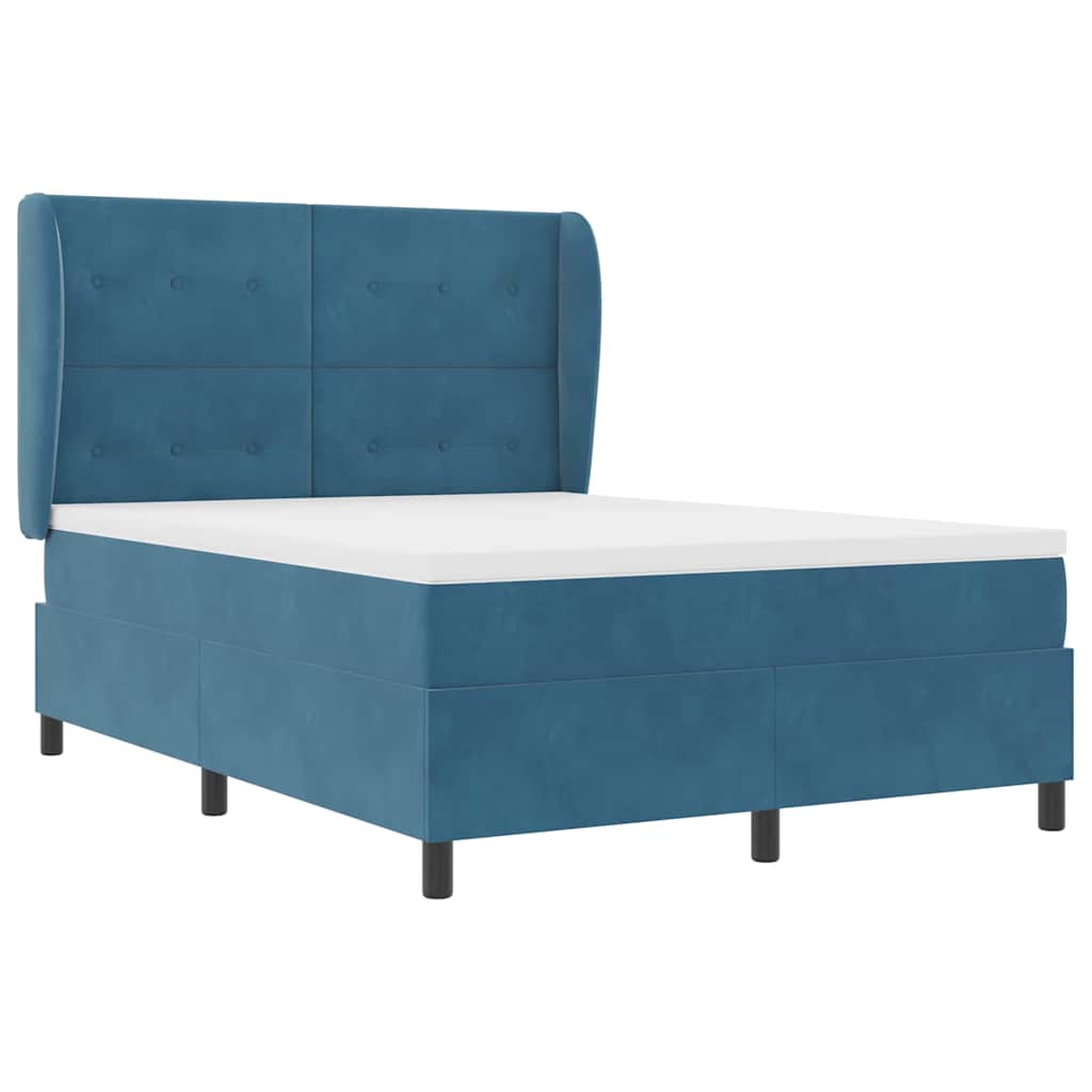 Krevet s opruga kutije Tamno plava 200 x 160 cm Baršun