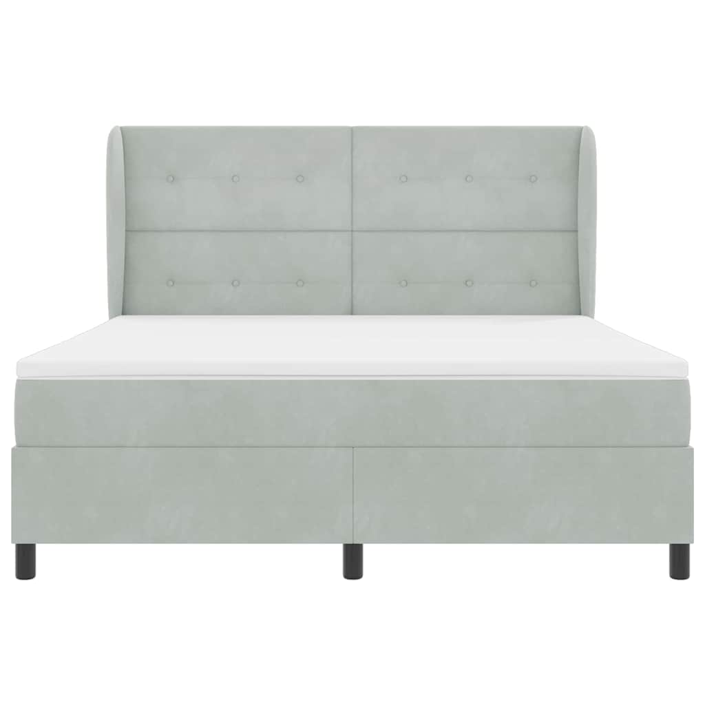 Krevet s opruga kutije Svijetlo siva 200 x 180 cm Baršun