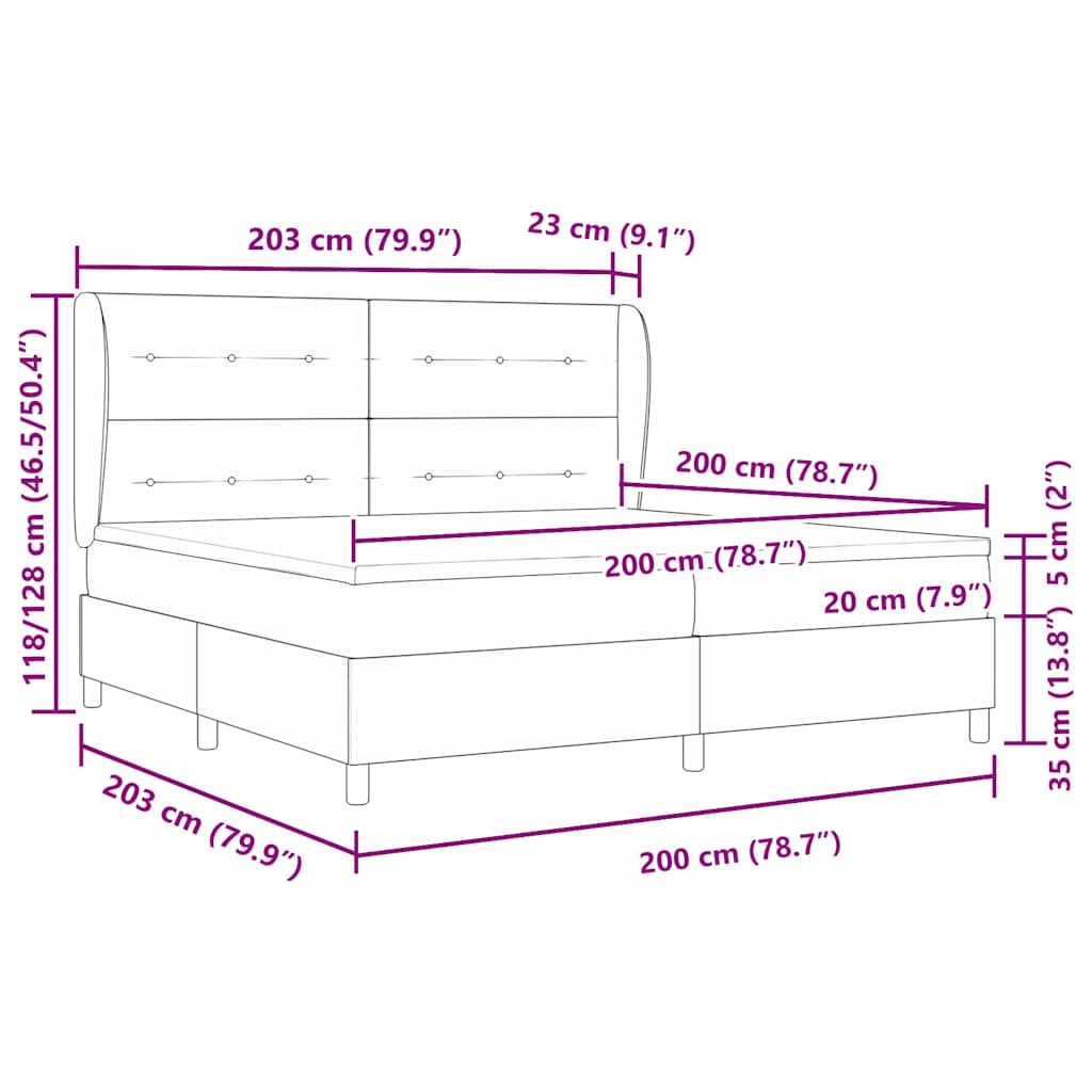 Krevet s opruga kutije Tamno plava 200 x 200 cm Baršun
