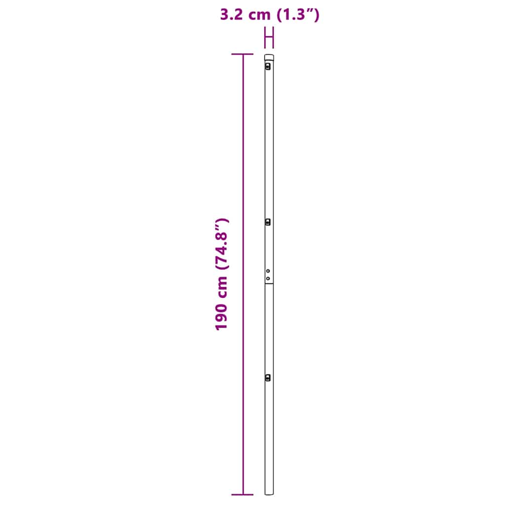 Stup za ogradu 26 pcs Zelena 3,2 x 3,2 x 190 cm