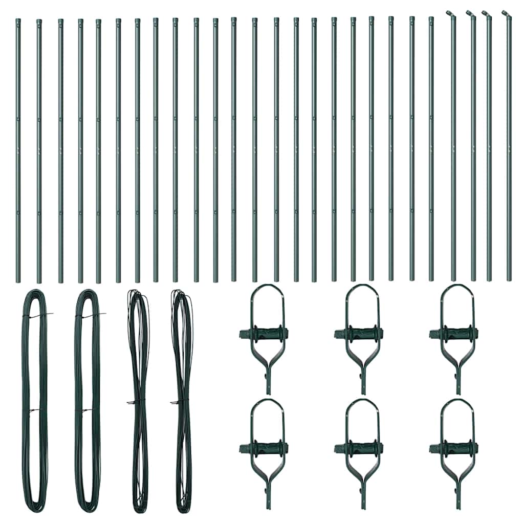 Stup za ogradu 26 pcs Zelena 3,2 x 3,2 x 210 cm