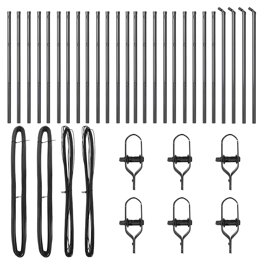 Stup za ogradu 26 pcs Siva 3,2 x 3,2 x 100 cm