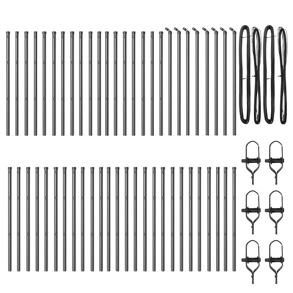 Stup za ogradu 52 pcs Siva 3,2 x 3,2 x 100 cm