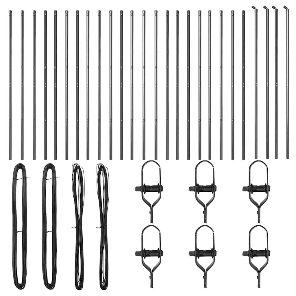 Stup za ogradu 26 pcs Siva 3,2 x 3,2 x 190 cm