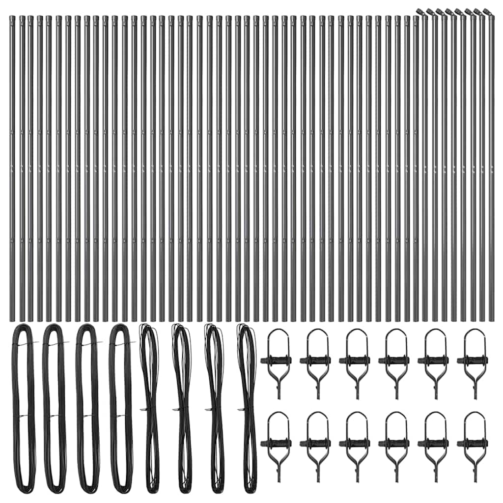 Stup za ogradu 52 pcs Siva 3,2 x 3,2 x 210 cm