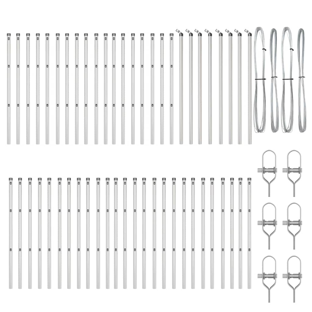 Stup za ogradu 52 pcs Siva 3,2 x 3,2 x 80 cm
