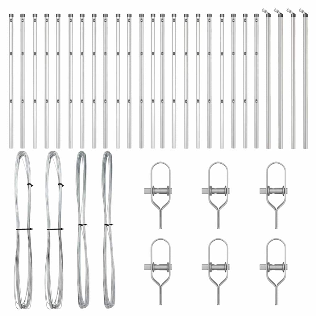 Stup za ogradu 26 pcs Siva 3,2 x 3,2 x 100 cm