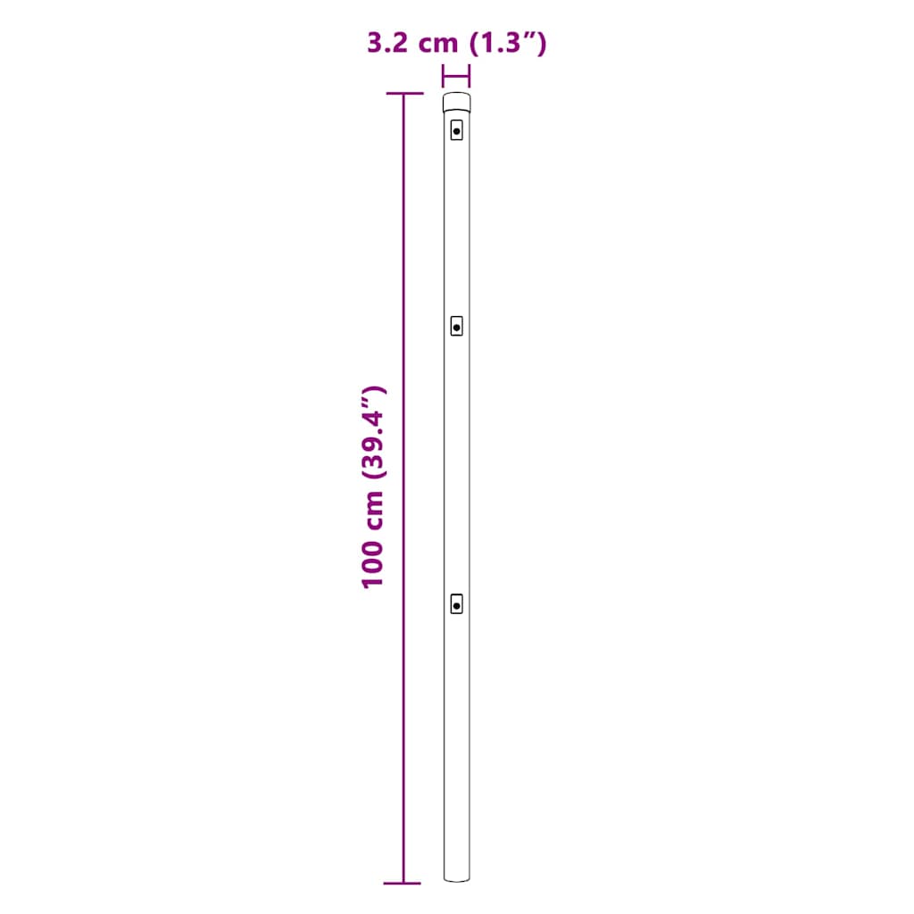 Stup za ogradu 26 pcs Siva 3,2 x 3,2 x 100 cm