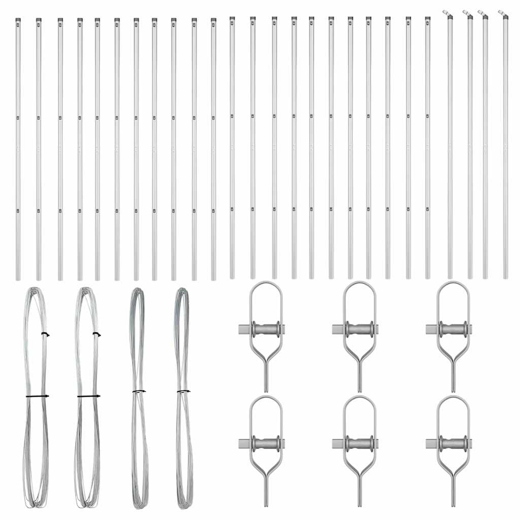 Stup za ogradu 26 pcs Siva 3,2 x 3,2 x 200 cm