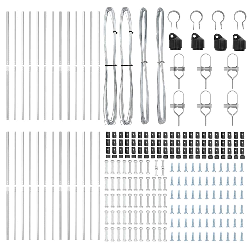 Stup za ogradu 26 pcs Siva 3,2 x 3,2 x 200 cm