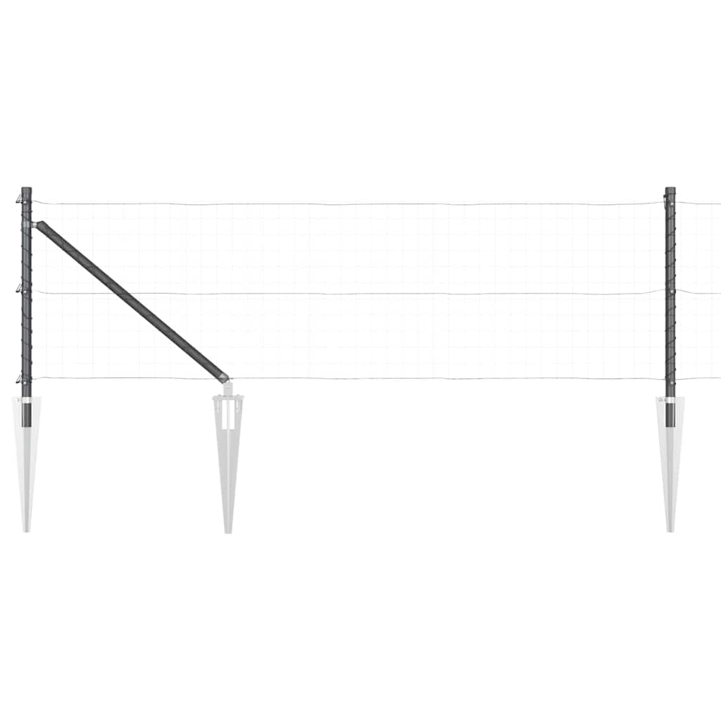 Stup za ogradu 26 pcs Siva 3,2 x 3,2 x 105 cm