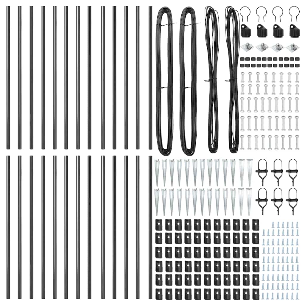 Stup za ogradu 26 pcs Siva 3,2 x 3,2 x 105 cm