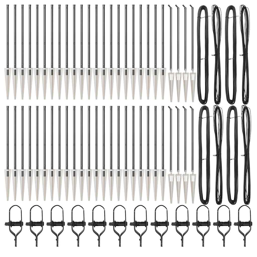 Stup za ogradu 52 pcs Siva 3,2 x 3,2 x 165 cm