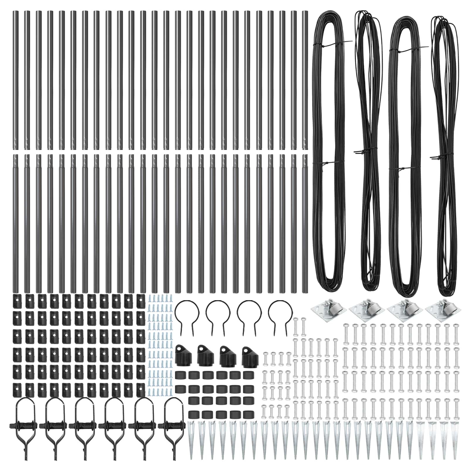 Stup za ogradu 26 pcs Siva 3,2 x 3,2 x 185 cm