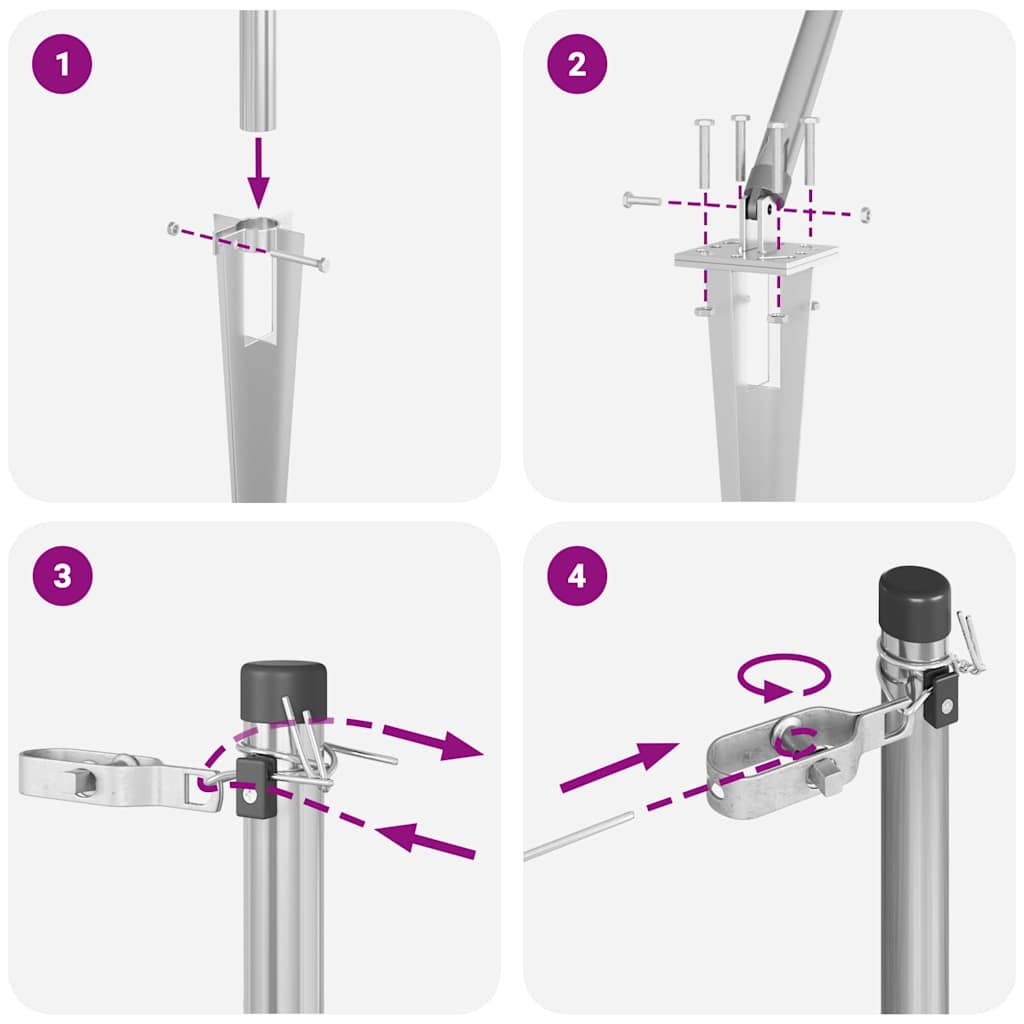 Stup za ogradu 26 pcs Siva 3,2 x 3,2 x 105 cm