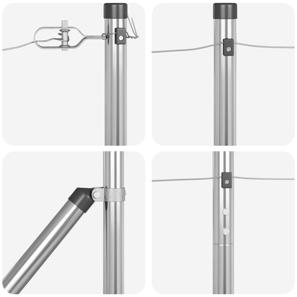 Stup za ogradu 26 pcs Siva 3,2 x 3,2 x 185 cm