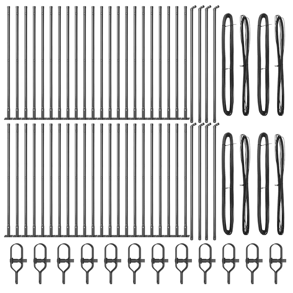 Stup za ogradu 52 pcs Siva 3,2 x 3,2 x 70 cm