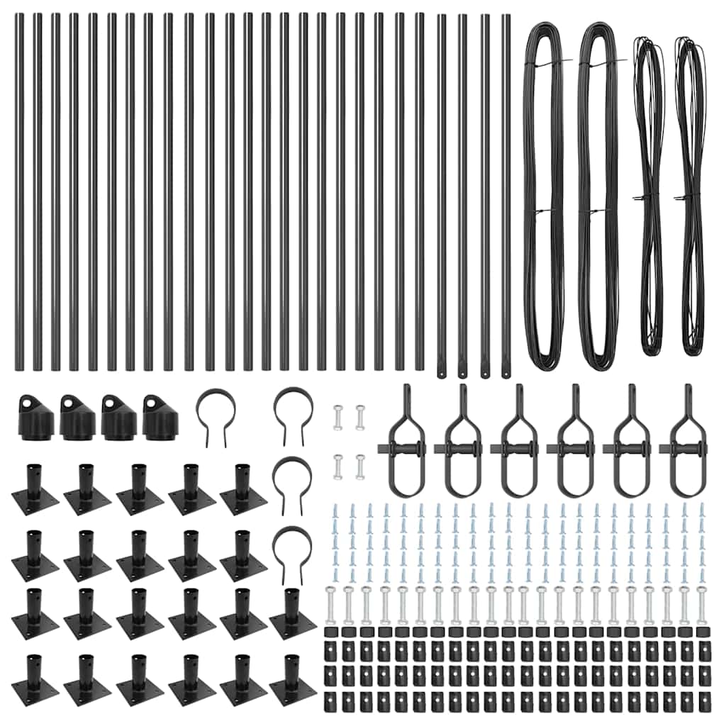 Stup za ogradu 26 pcs Siva 3,2 x 3,2 x 90 cm
