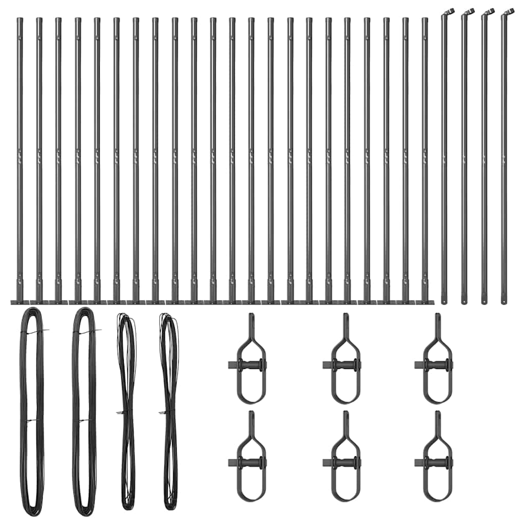 Stup za ogradu 26 pcs Siva 3,2 x 3,2 x 150 cm