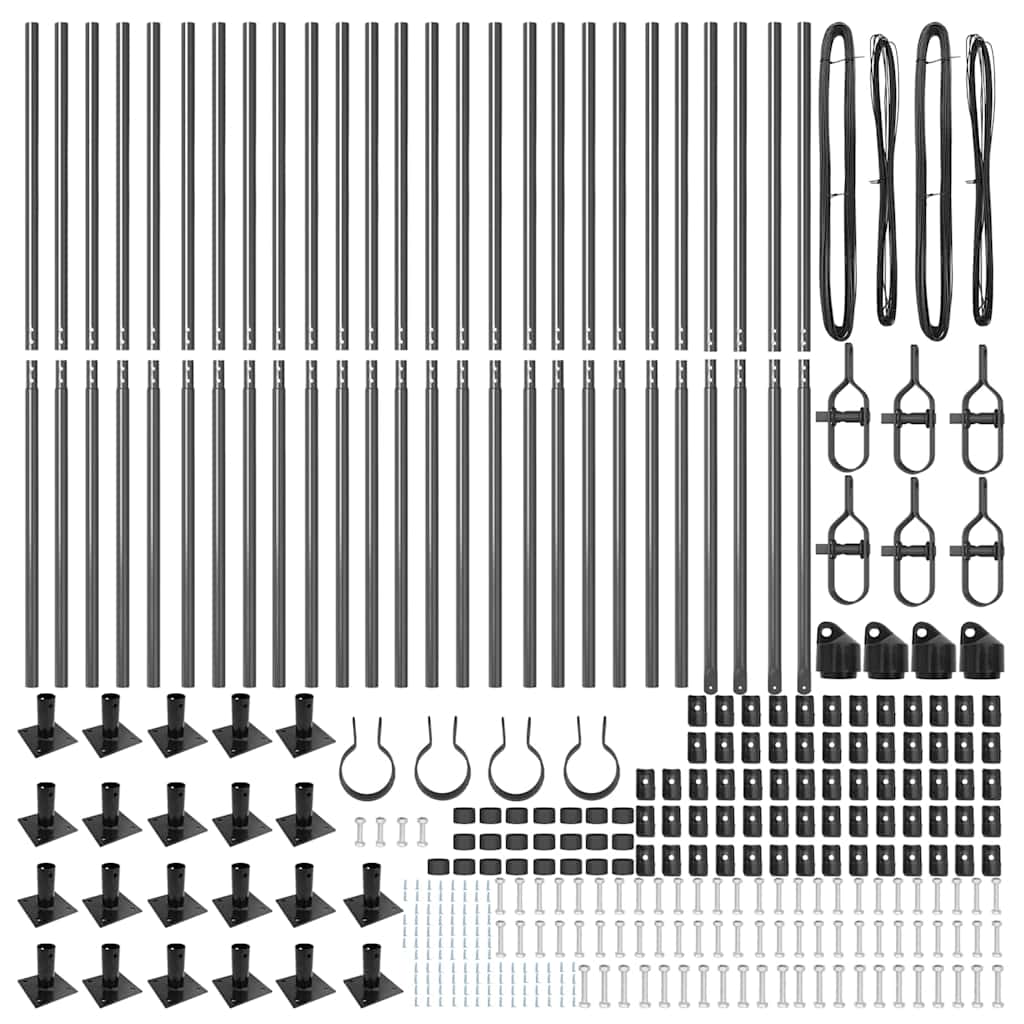 Stup za ogradu 26 pcs Siva 3,2 x 3,2 x 150 cm