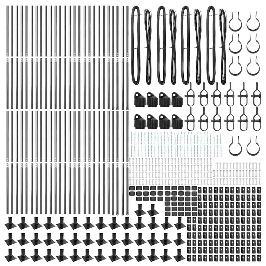 Stup za ogradu 52 pcs Siva 3,2 x 3,2 x 150 cm