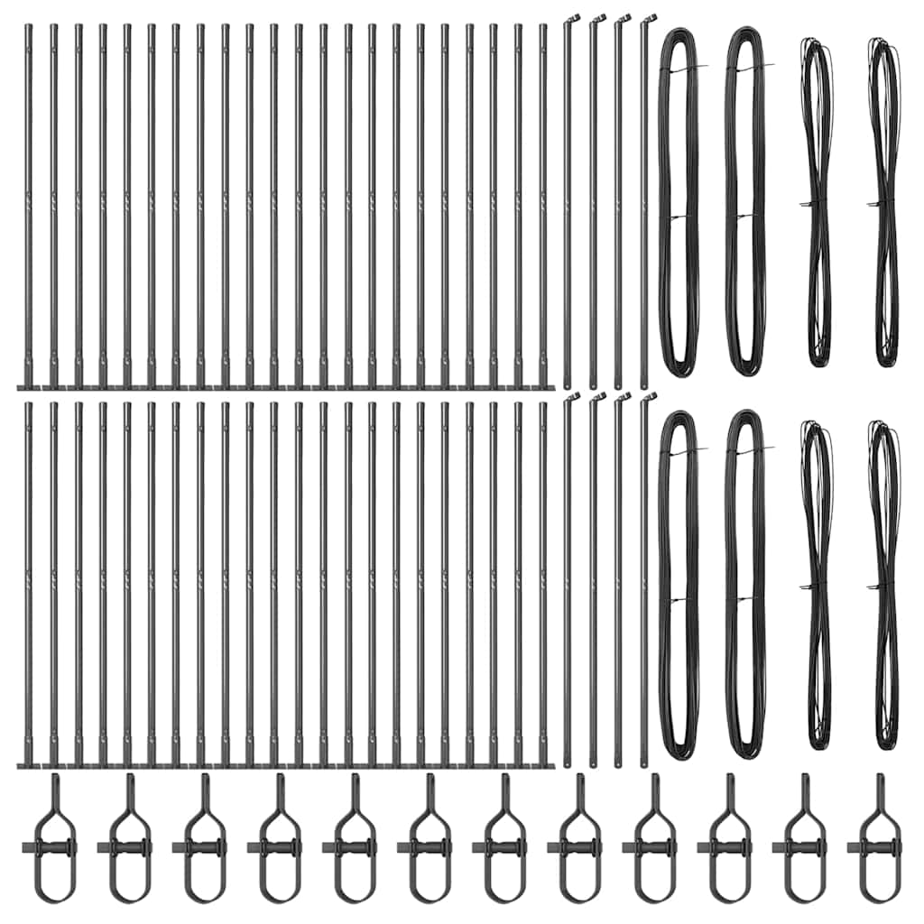 Stup za ogradu 52 pcs Siva 3,2 x 3,2 x 50 cm