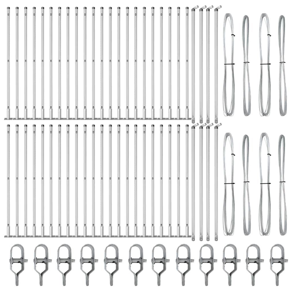 Stup za ogradu 52 pcs Siva 3,2 x 3,2 x 50 cm