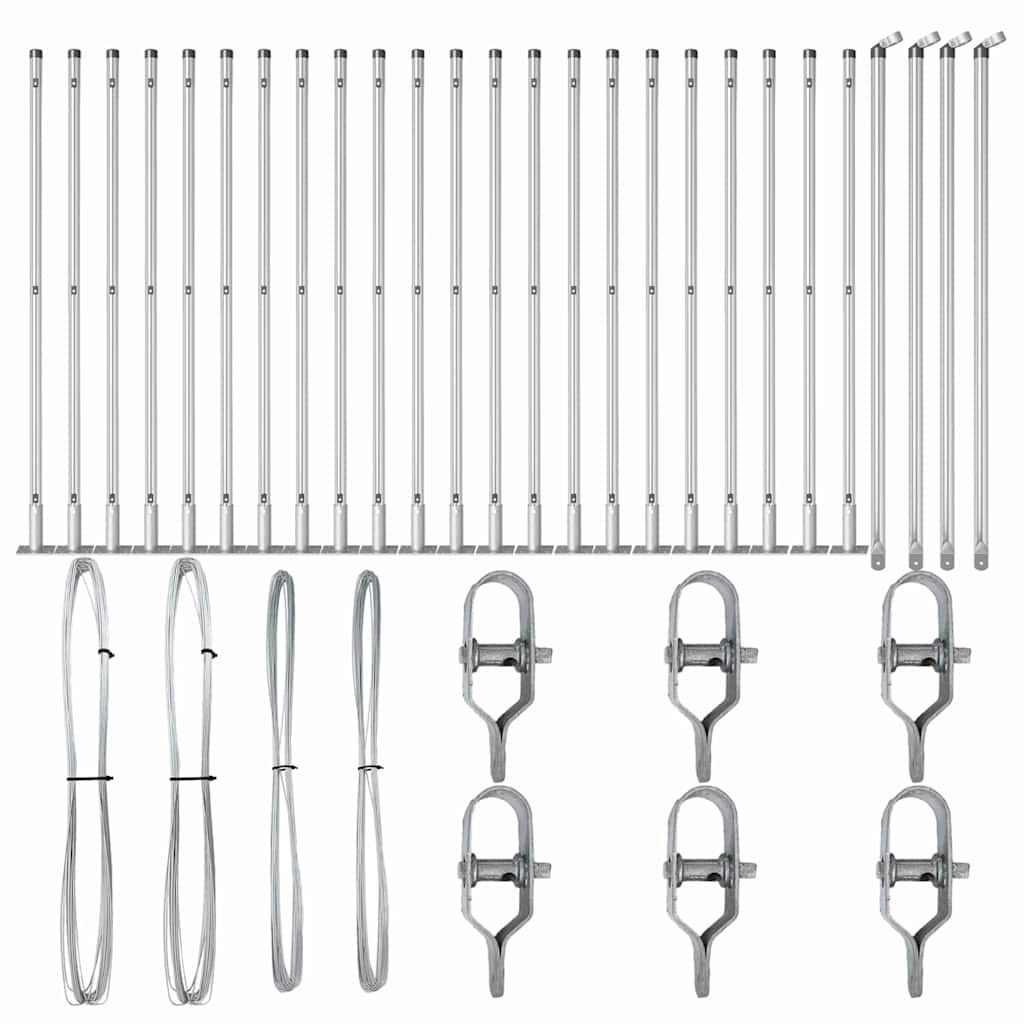 Stup za ogradu 26 pcs Siva 3,2 x 3,2 x 90 cm