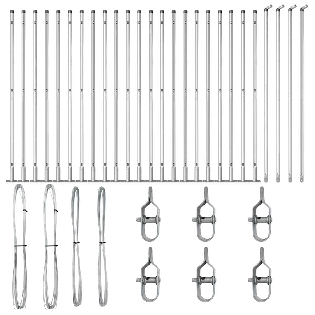 Stup za ogradu 26 pcs Siva 3,2 x 3,2 x 160 cm