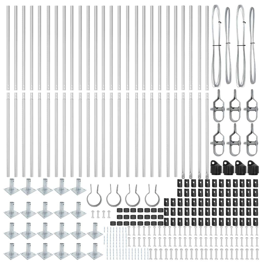 Stup za ogradu 26 pcs Siva 3,2 x 3,2 x 170 cm