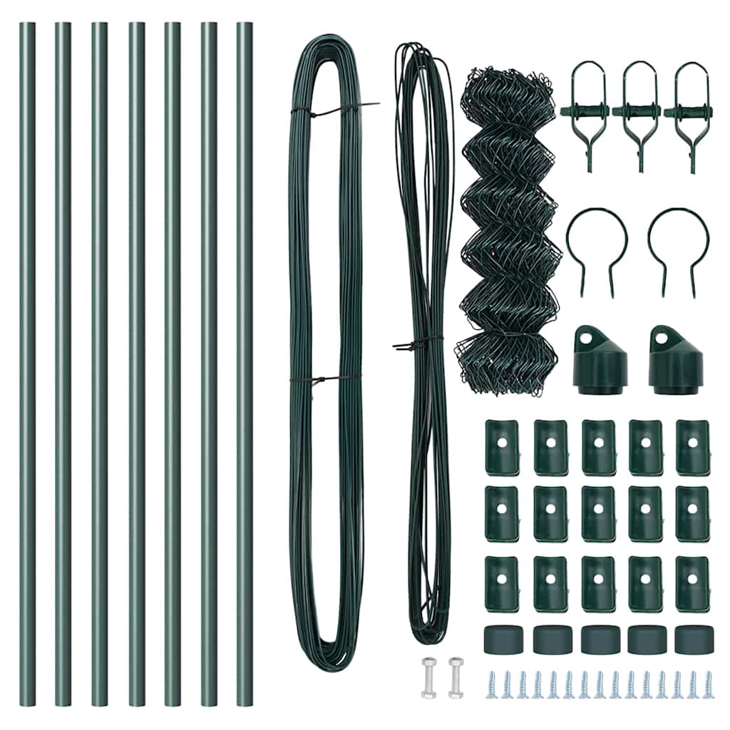 Stup za ogradu Zelena 10 x 0,6 m (40 x 40 mm mreža) Čelik i PVC