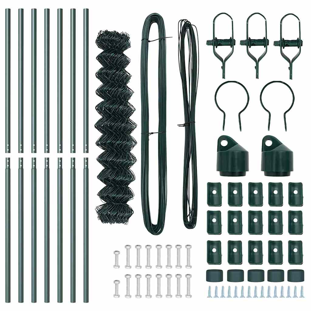 Stup za ogradu Zelena 10 x 1,4 m (40 x 40 mm mreža) Čelik i PVC