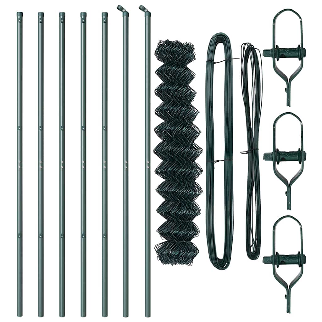 Stup za ogradu Zelena 10 x 1 m (60 x 60 mm mreža) Čelik i PVC