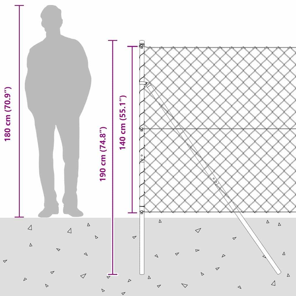 Stup za ogradu Zelena 10 x 1,4 m (60 x 60 mm mreža) Čelik i PVC