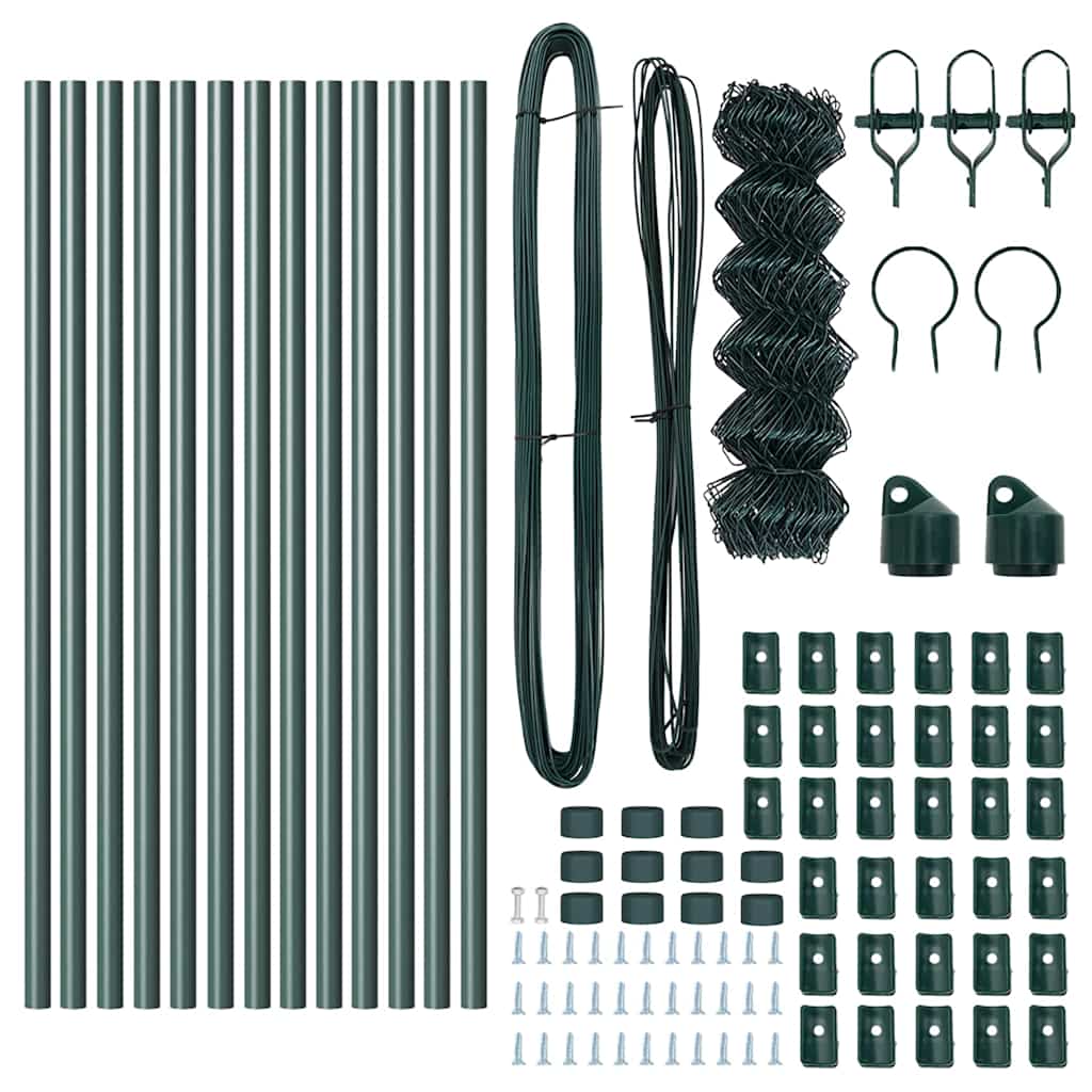 Stup za ogradu Zelena 25 x 0,6 m (40 x 40 mm mreža) Čelik i PVC