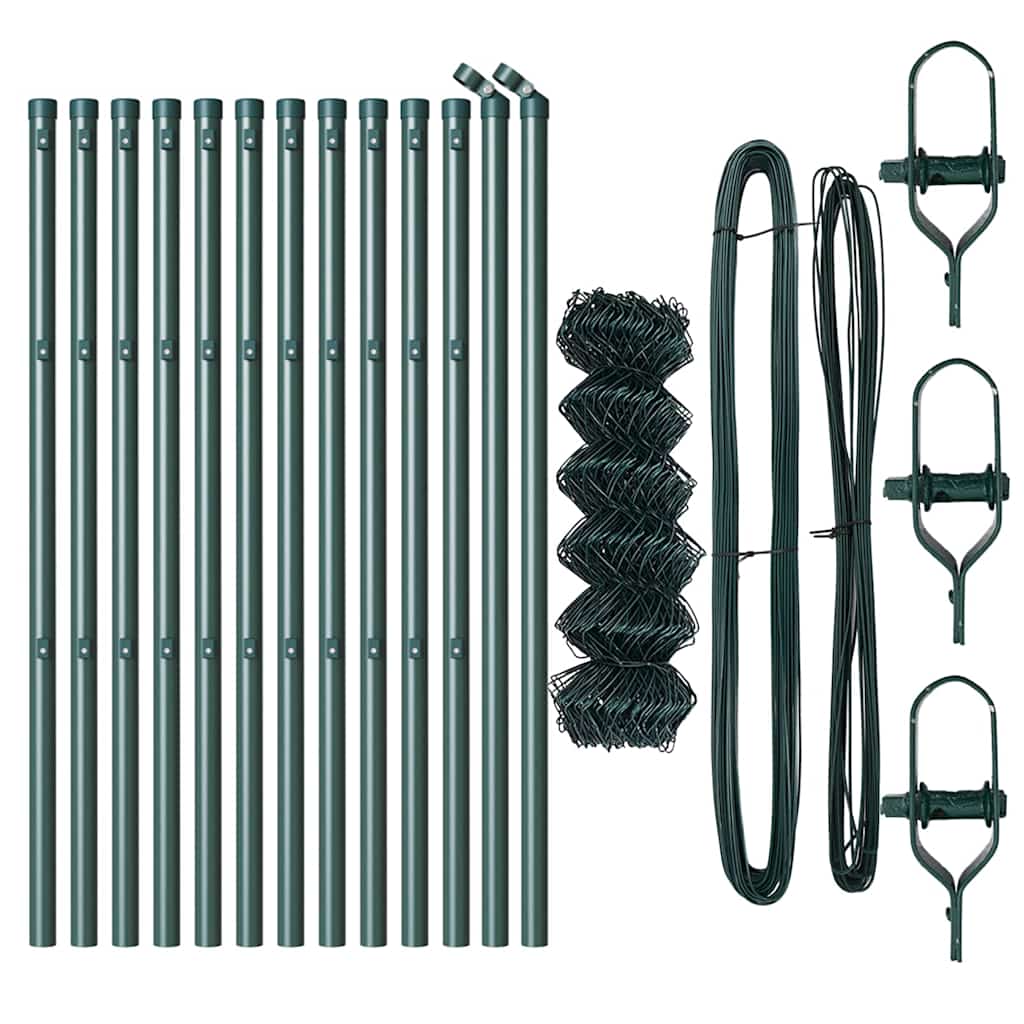 Stup za ogradu Zelena 25 x 0,8 m (mreža 40 x 40 mm) Čelik i PVC