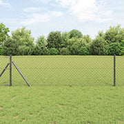 Stup za ogradu Siva 10 x 0,6 m (40 x 40 mm mreža) Čelik i PVC