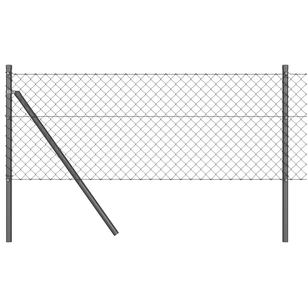 Stup za ogradu Siva 10 x 0,8 m (mreža 40 x 40 mm) Čelik i PVC
