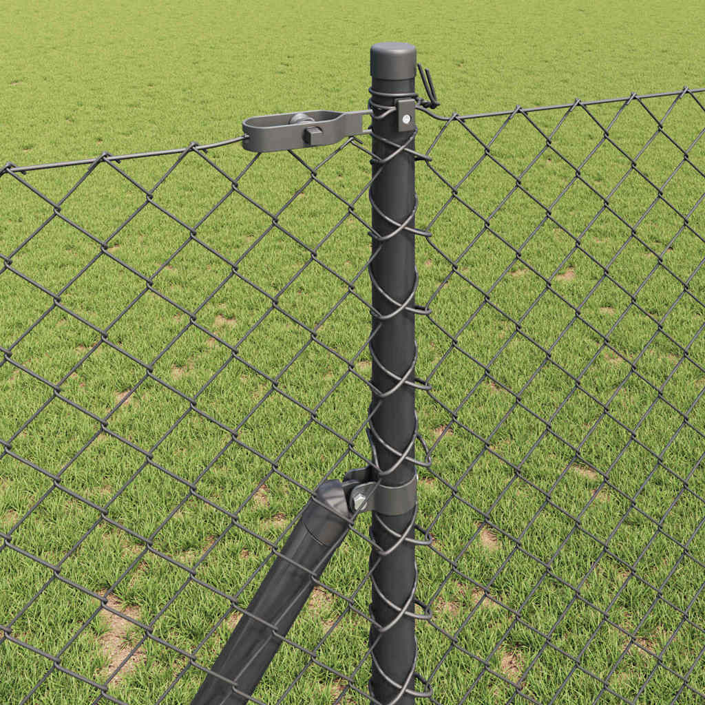 Stup za ogradu Siva 10 x 1 m (mreža 40 x 40 mm) Čelik i PVC