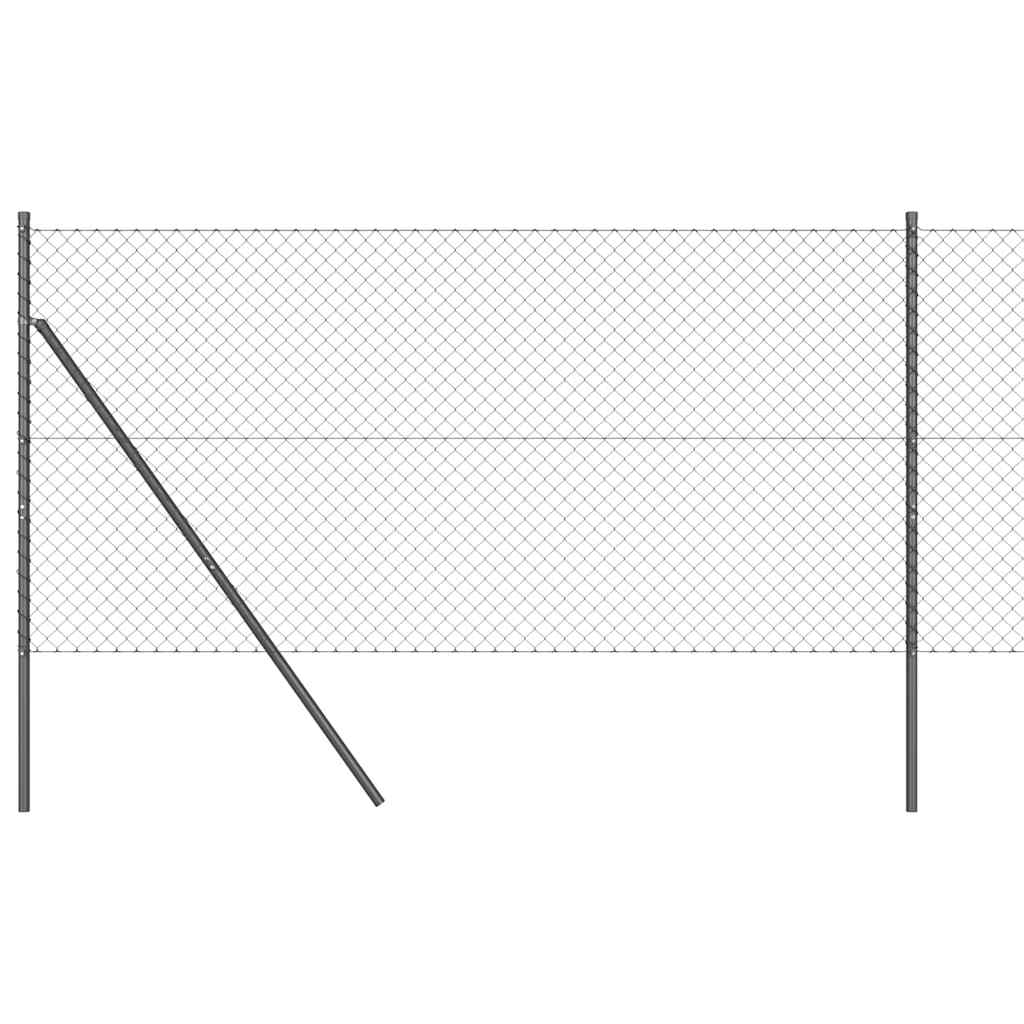 Stup za ogradu Siva 10 x 1 m (mreža 40 x 40 mm) Čelik i PVC