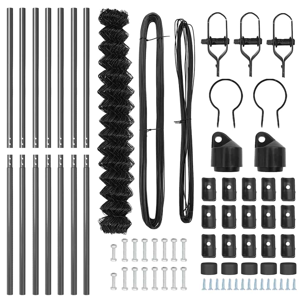 Stup za ogradu Siva 10 x 1,6 m (40 x 40 mm mreža) Čelik i PVC