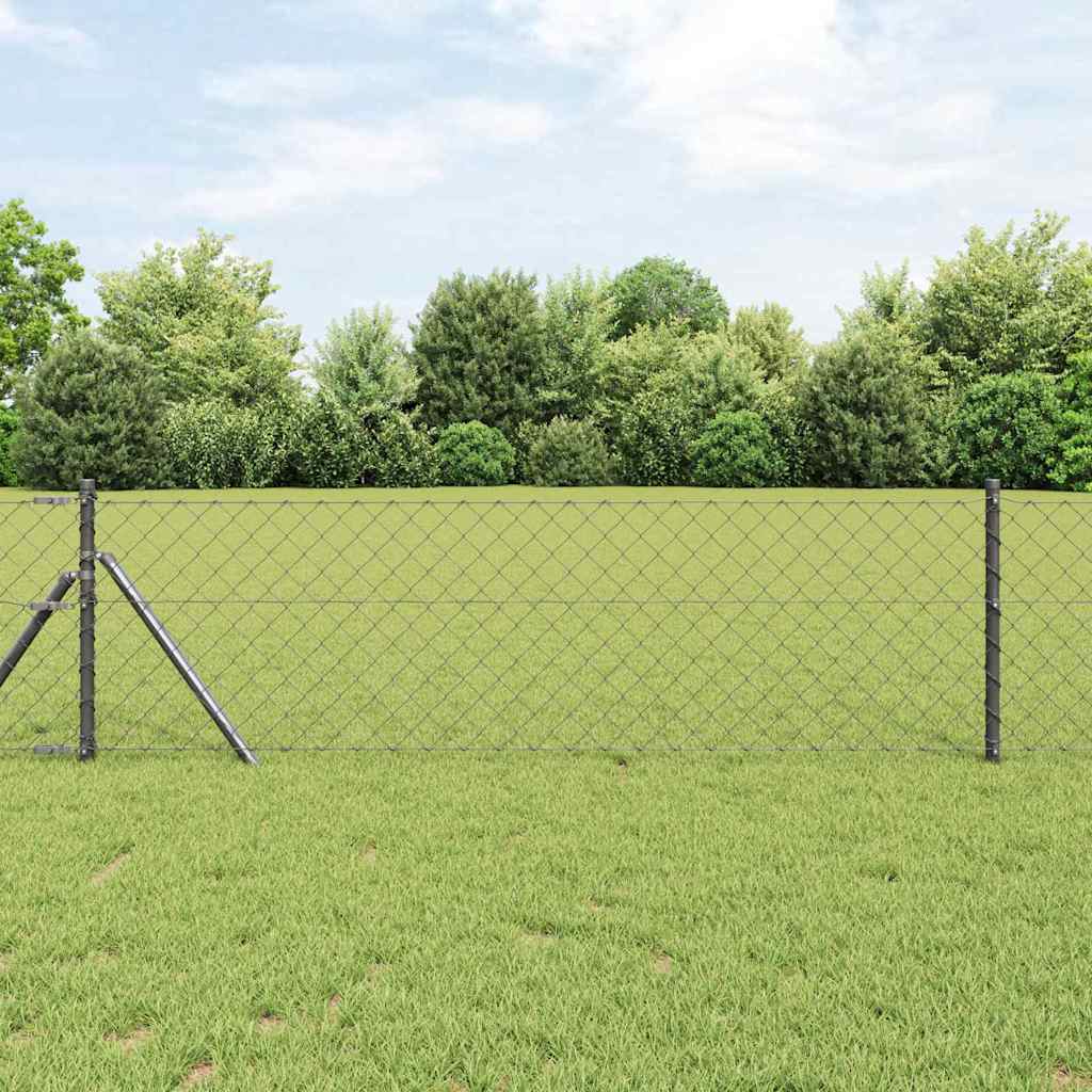 Stup za ogradu Siva 10 x 0,4 m (mreža 60 x 60 mm) Čelik i PVC