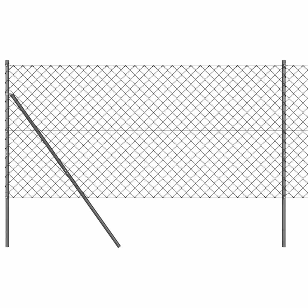 Stup za ogradu Siva 10 x 1 m (60 x 60 mm mreža) Čelik i PVC