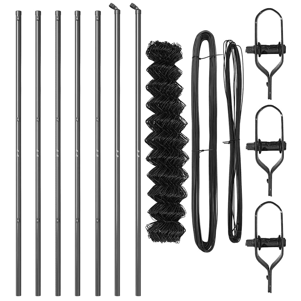 Stup za ogradu Siva 10 x 1 m (60 x 60 mm mreža) Čelik i PVC