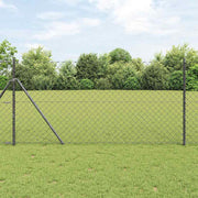 Stup za ogradu Siva 10 x 1,4 m (60 x 60 mm mreža) Čelik i PVC