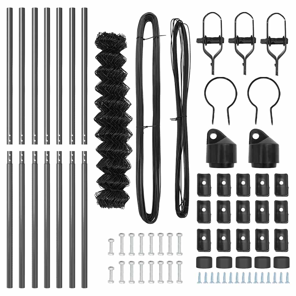 Stup za ogradu Siva 10 x 1,4 m (60 x 60 mm mreža) Čelik i PVC